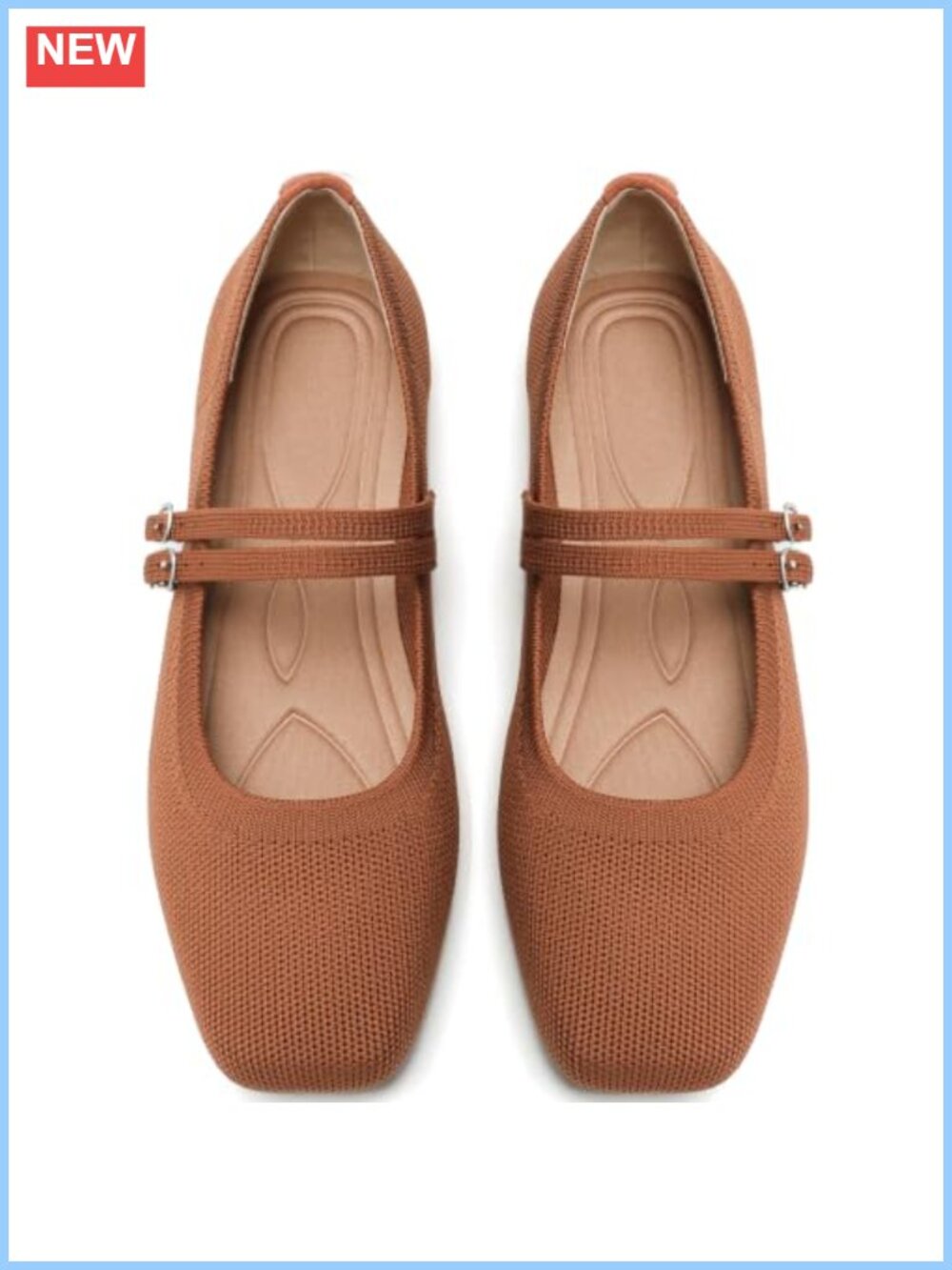 Womens Woven Knit Ballet Flats Foldable Mary Jane Shoes Slip On Travel Comfort